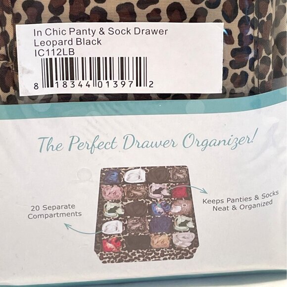 In Chic Leopard Print Fabric Drawer Organizer Panties Socks 20 Compartments NEW - Picture 4 of 7
